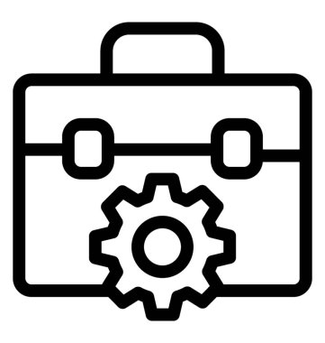 Mühendis çanta simgesi çizgi vektör 