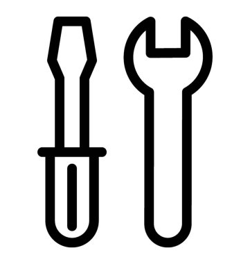 Çizgi vektör teknik araçlar simgesi 