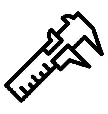 Vernier Kaliper simgesi çizgi vektör 