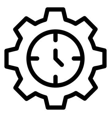 Saat ayarı simgesini çizgi vektör 