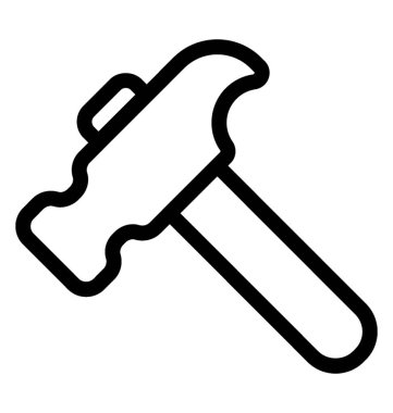 Çizgi vektör simgesinde çekiç 