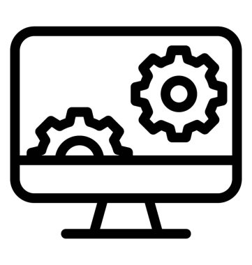 Bilgisayar ayarı simgesi çizgi vektör 