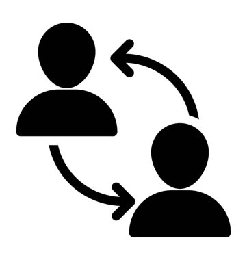 Çalışan transfer simgesi katı tasarım 