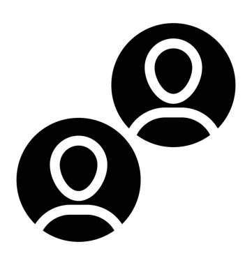 Katı kullanıcı iletişim simge vektör 