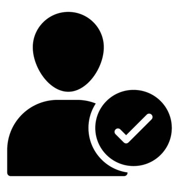 Katı onaylanmış hesap simge vektör 