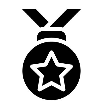 Bir yıldız madalya simge vektör 