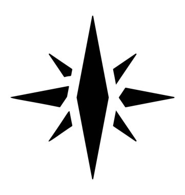 Katı pusula gül simge vektör 