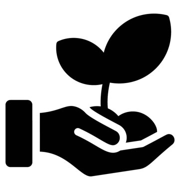 Büyüme simge vektör katı tasarım 