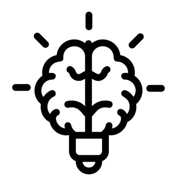 Beyin fırtınası simge vektör içinde içini kaplamak çizmek  