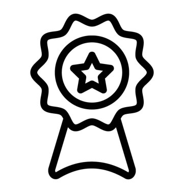 Ödülü rozet simge vektör içinde içini kaplamak çizmek 