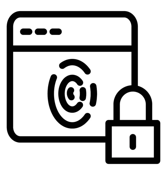 Icône Web Lock Dans Vecteur Ligne — Image vectorielle