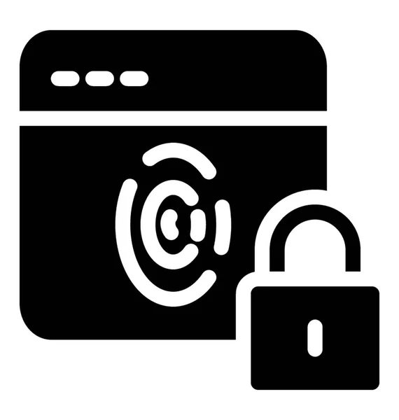 Web Lock Icono Vector Glifo — Vector de stock