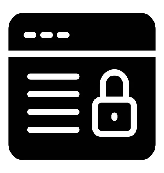 Web Lock Icono Vector Glifo — Vector de stock