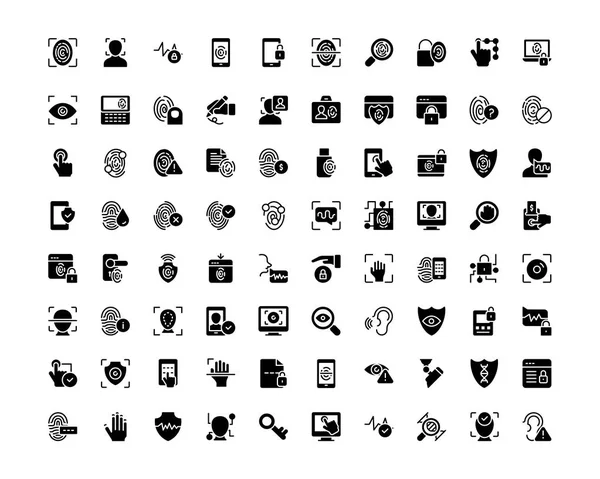 Hey Kijk Dit Biometrie Icons Pack Bestaat Uit Vectoren Totaal — Stockvector