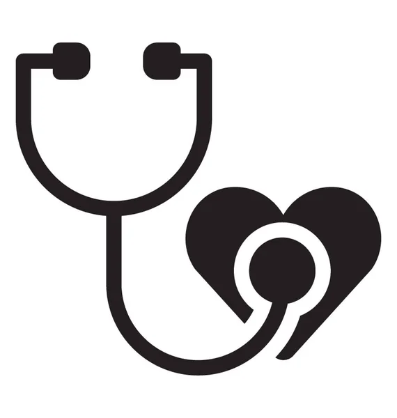 字形向量中的心脏检查图标 — 图库矢量图片