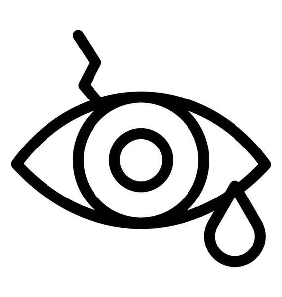 Icono Caída Ojos Línea Vector — Vector de stock