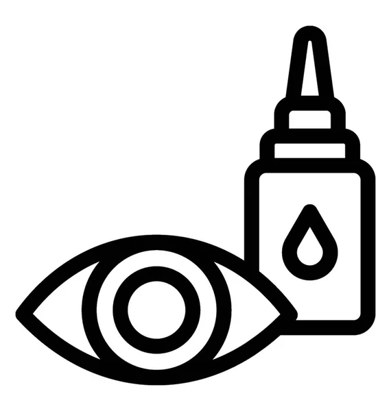 Icono Caída Ojos Línea Vector — Vector de stock