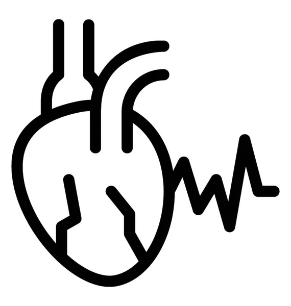 Icône Crise Cardiaque Dans Vecteur Ligne — Image vectorielle