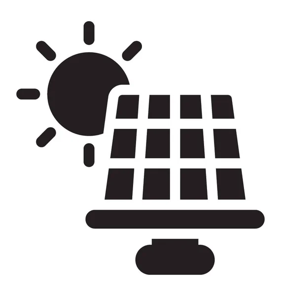 Zonnepaneel Pictogram Glyph Vector — Stockvector