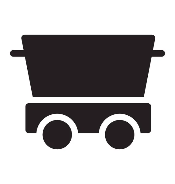 Wheelbarrow Icon Glyph Vector — Stock Vector