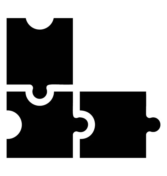 ジグソー パズルのアイコンの固体設計 — ストックベクタ
