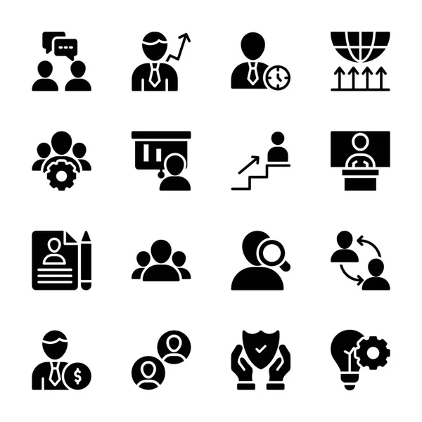 Personal Quality Employee Management Solid Icons Pack Having Enchanting Visuals — Stock Vector