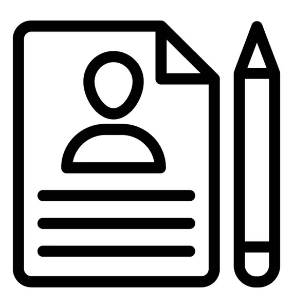 Icono Escritura Vector Diseño Línea — Vector de stock