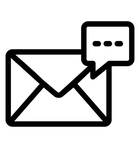 Vetor Ícone Comunicação Mail Design Linha — Vetor de Stock
