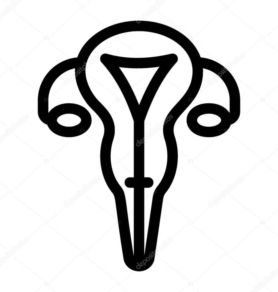 Uterus  icon in line vector 