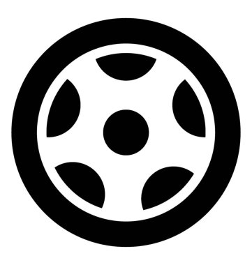 Glif lastik simge vektör 