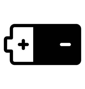 Pil hücre simgesi katı tasarım