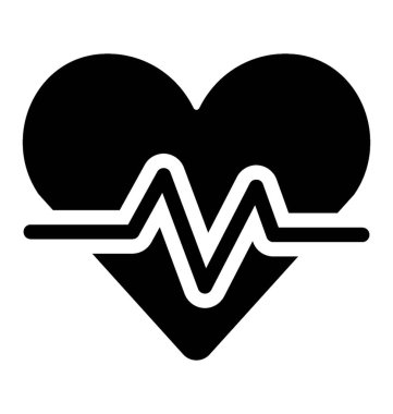 Kalp atışı simge vektör katı tasarım