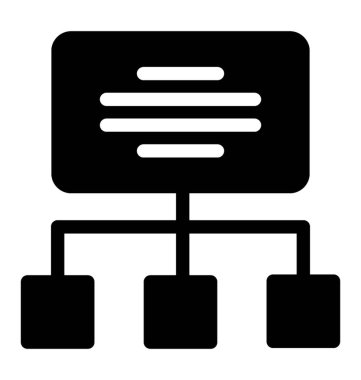 Hiyerarşi simge vektör katı tasarım 