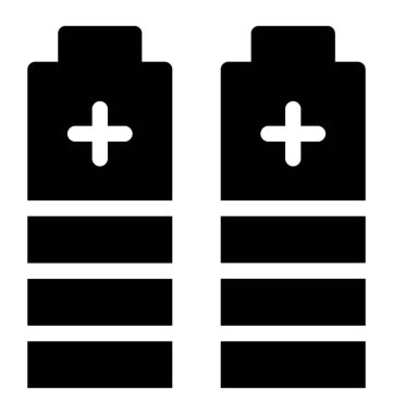 Pil hücre simgesi katı tasarım 