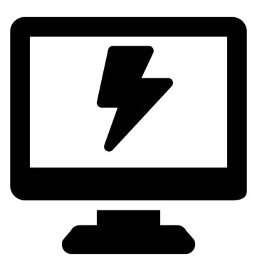 Bilgisayar enerji simge vektör