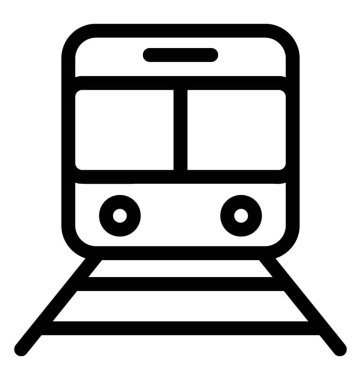 Tren simgesi, çizgi vektör