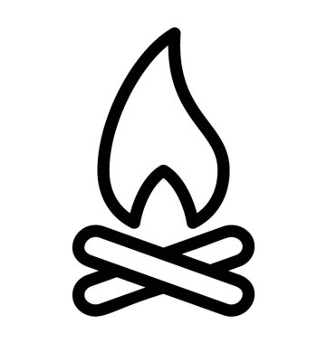 Kamp ateşi simge vektör içinde içini kaplamak çizmek