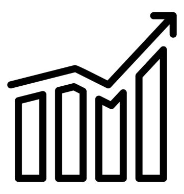 Çubuk grafik simgesini, çizgi vektör tasarımı.