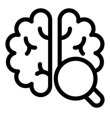 satır beyin çalışma simge vektör 