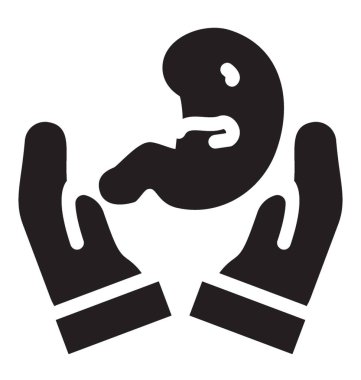 Kardiyolojik simge vektör katı tasarım