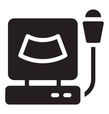 Ultrason makinesi simgesini, katı vektör