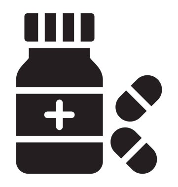 Glif tıp şişe simge vektör