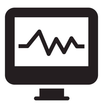 Elektrokardiyogram simgesi katı tarzı 