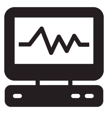 Elektrokardiyogram simgesi katı tarzı 