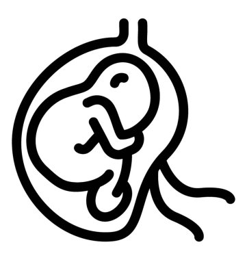 Fetus simge vektör içinde içini kaplamak çizmek