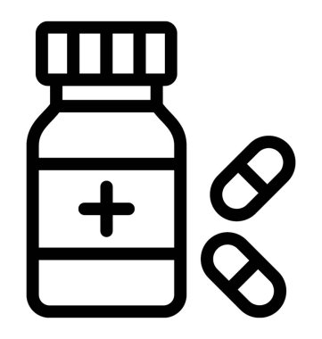 satır tıp şişe simge vektör 