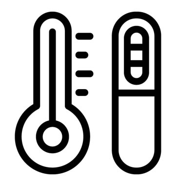 Tıbbi cihaz simgesi, çizgi vektör 