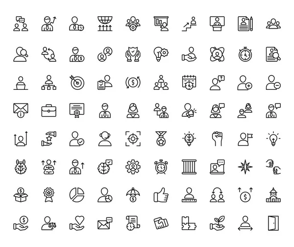 Calidad Personal Los Iconos Línea Gestión Empleados Contienen Vectores Los — Archivo Imágenes Vectoriales