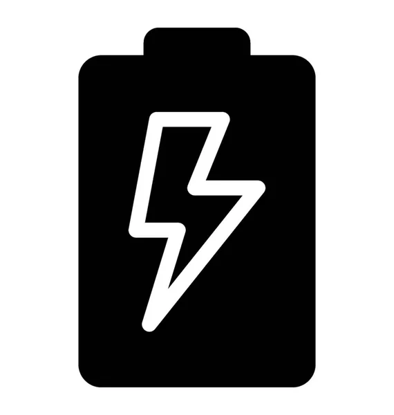 Batteriezellen Ikone Solidem Design — Stockvektor