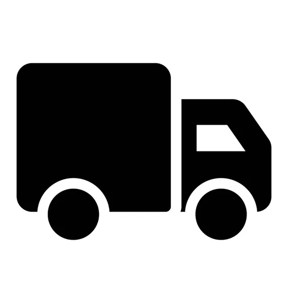 Glyph Goods Delivery Van Icon Vector — Stock Vector